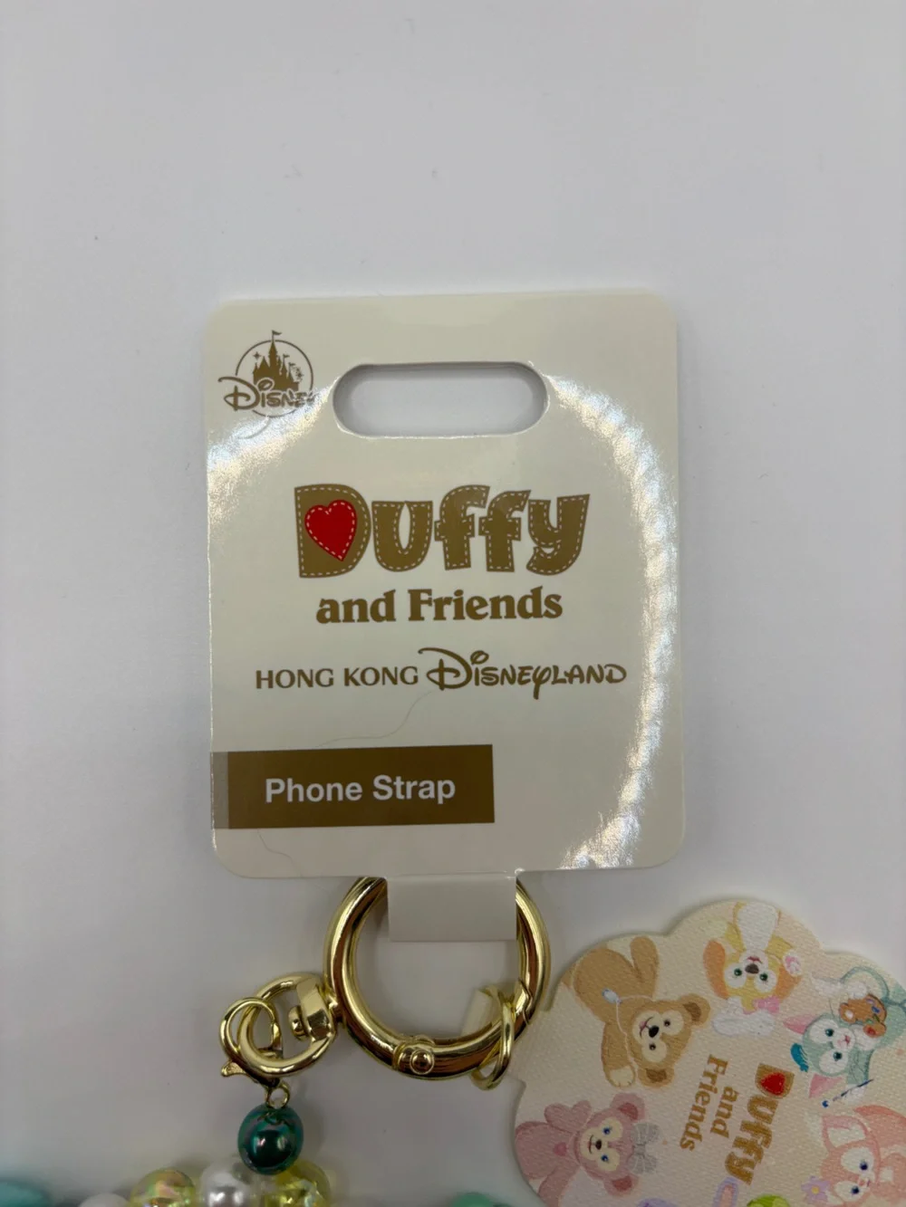Disney HK Disneyland Duffy & Friends Beaded Gelatoni Cat Phone Strap Keychain